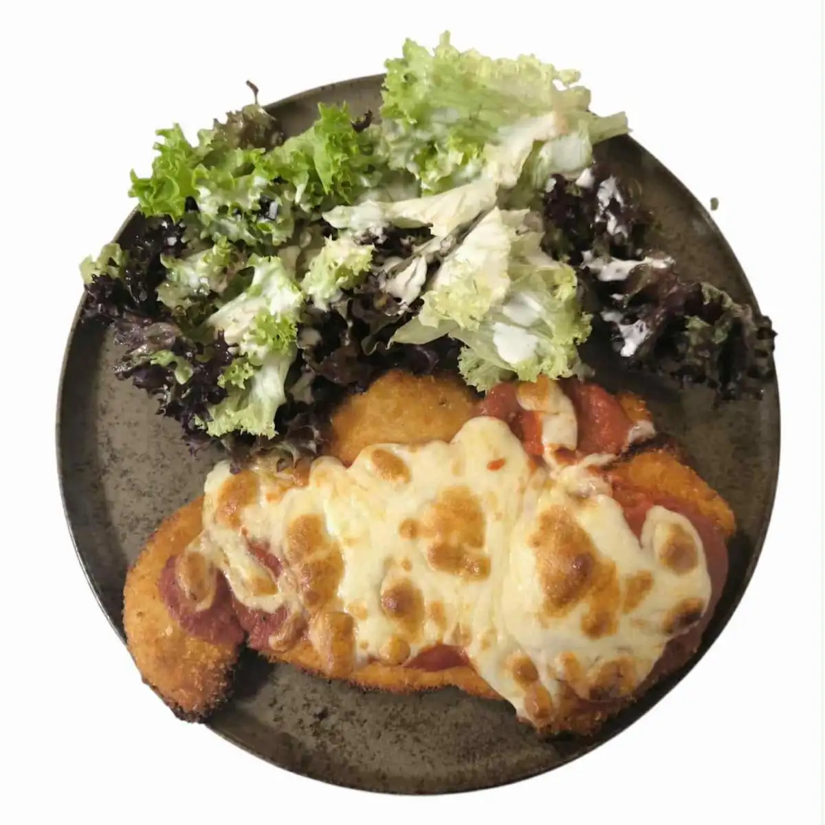 Milanaise de poulet gratinée